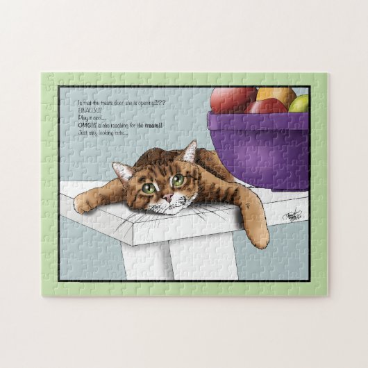 Puzzle Orange Tabby Cute Traitements (Horizontal)