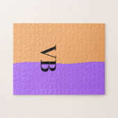 Puzzle Orange violet uni ajouter nom lettre monogramme te (Horizontal)