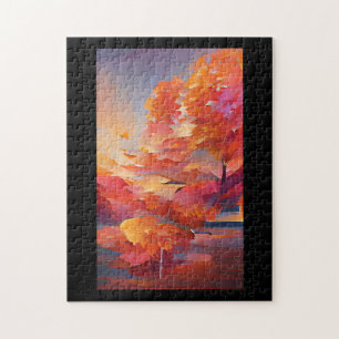 Puzzle Oranger rose doré des arbres de automne