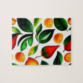 Puzzle Oranges et fruits rouges Motif aux Plantes verts (Horizontal)