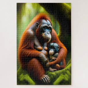 Puzzle Orangutan avec bébé