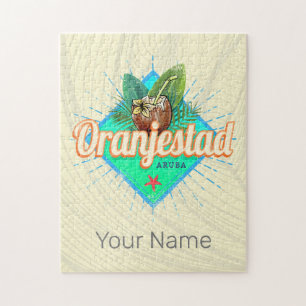 Puzzle Oranjestad Aruba Retro Souvenir des Caraïbes Vinta