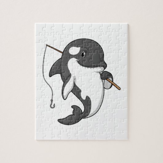 Puzzle Orca comme Fisher avec une barre de pêche (Vertical)
