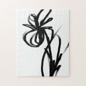 Puzzle Orchidée Blanc : Abstrait blanc et noir (Vertical)