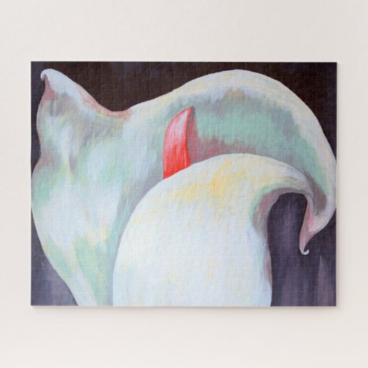 Puzzle Orchidée blanche d'ivoire avec teintes citron Lila (Horizontal)