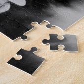 Puzzle Orchidée blanche noire peinture à fleurs tropicale (Côté)