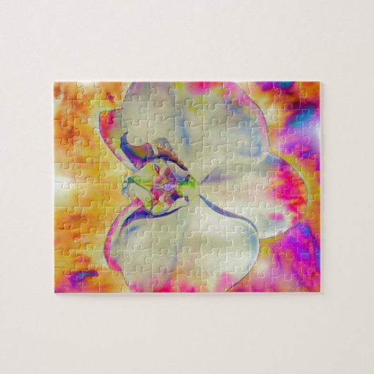 Puzzle Orchidée de feu rose, fleurs d'aquarelle surréalis (Horizontal)