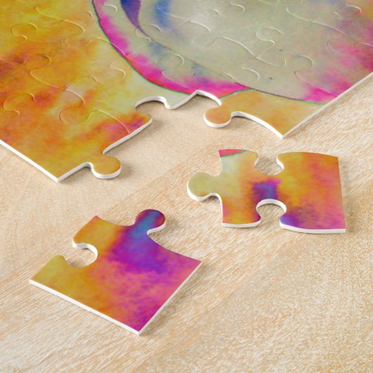 Puzzle Orchidée de feu rose, fleurs d'aquarelle surréalis (Côté)