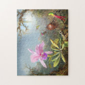 Puzzle Orchidée et trois colibris  (Vertical)