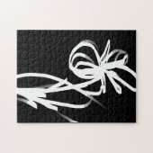 Puzzle Orchidée Noir : Abstrait noir et blanc (Horizontal)