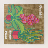 Puzzle Orchidée, plante serpent Pixelart, Pixel Art (Horizontal)