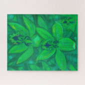 Puzzle Orchidée verte, peinture florale tropicale Pastel (Horizontal)