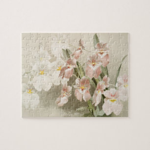 Puzzle Orchidées blanches Fleur Vintage vieille illustrat