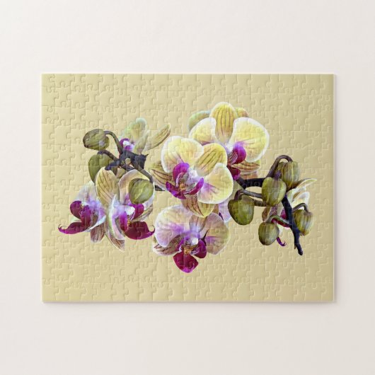 Puzzle Orchidées Pale Yellow et Magenta Phalaenopsis (Horizontal)