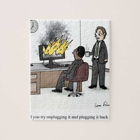 Puzzle Ordinateur et bande dessinée drôles de bureau de (Vertical)