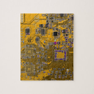 Puzzle Ordinateur Geek Circuit Board Light Orange
