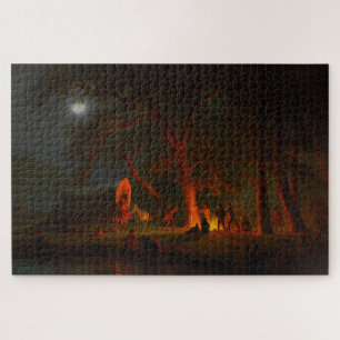Puzzle Oregon Trail Conestoga Wagon Moonlight Camp Fire