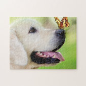 Puzzle Oreiller À Lancer Du Labrador Et Du Papillon (Horizontal)