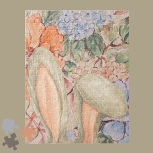 Puzzle Oreilles de lapin de Pâques avec Arrière - plan fl