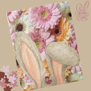 Puzzle Oreilles de lapin de Pâques avec Gerbera Fleurs de