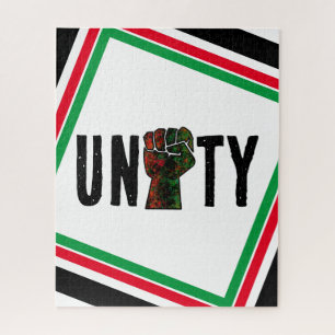 Puzzle orgueil noir poing vert rouge pan drapeau africain