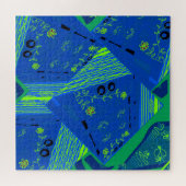 Puzzle Origami Chintz (L) Vert bleu (Horizontal)