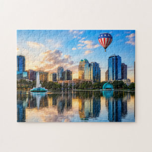 Puzzle Orlando Floride Skyline Lac Eola Montgolfière