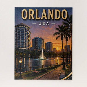 Puzzle Orlando Lake Eola et vue panoramique du centre-vil