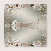 Puzzle orné de fleurs blanches (Horizontal)