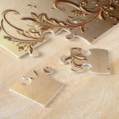 Puzzle orné floral doré (Côté)