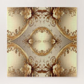 Puzzle orné floral doré (Horizontal)