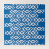 Puzzle ornement ethnique sur lin naturel textile (Horizontal)