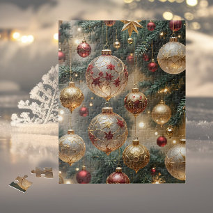 Puzzle Ornements de Noël élégants en champagne