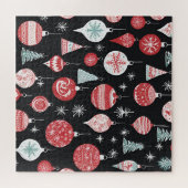 Puzzle Ornements de Noël Noir (Horizontal)