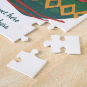 Puzzle Ornements de Noël rétro rouge et vert (Côté)