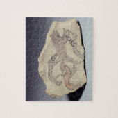 Puzzle Ostracon dépeignant un chien chassant une hyène (Vertical)