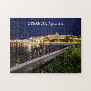 Puzzle Otranto personnalisé de nuit, Pouilles, Italie,