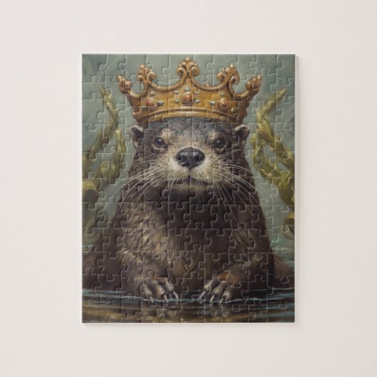 Puzzle Otter adorable dans une couronne (Vertical)
