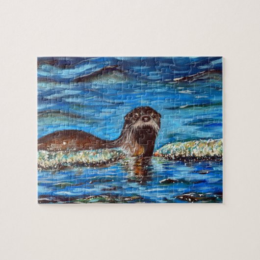 Puzzle Otter dans la peinture des vagues (Horizontal)