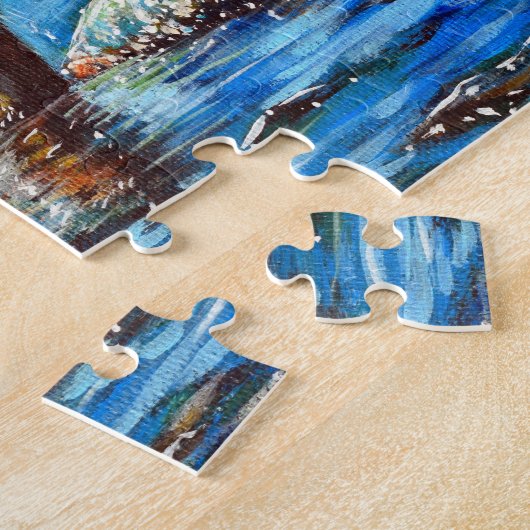 Puzzle Otter dans la peinture des vagues (Côté)