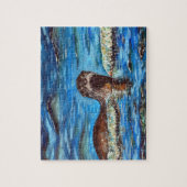 Puzzle Otter dans la peinture des vagues (Vertical)