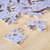 Puzzle Otter en violet (Côté)