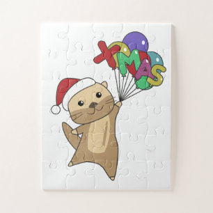 Puzzle Otter Noël Neige Animaux d'hiver Otter