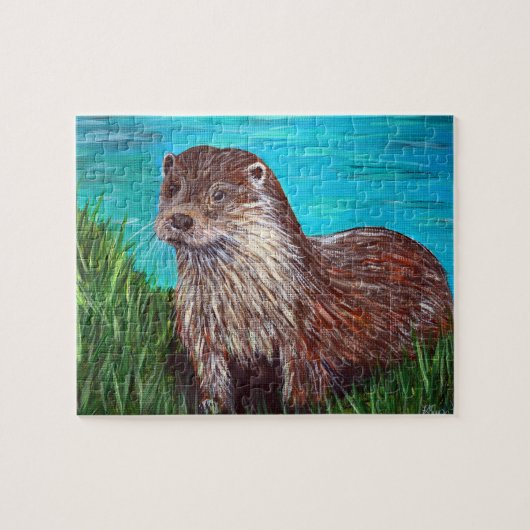 Puzzle Otter par une peinture fluviale (Horizontal)