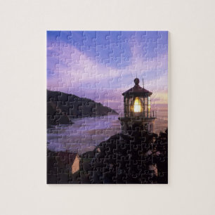 Puzzle OU, côte de l'Oregon, phare de Heceta Head, sur
