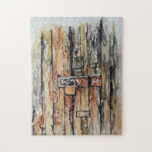 Puzzle oude deur legpuzzel