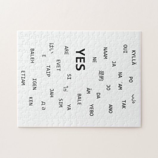 Puzzle " OUI " dans différentes langues (Horizontal)