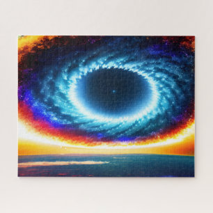 Puzzle Ouragan de Galaxie Colorée Cosmologique au-dessus 