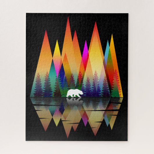PUZZLE OURS ARC-EN-CIEL DE MONTAGNE (Vertical)