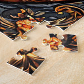 Puzzle Ours avec décoration florale ornée (Côté)